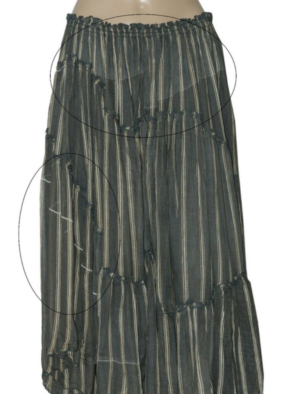 Free People FP One Ember Printed Midi Skirt Stripe Mid-rise Asymmetrical XS - Picture 7 of 7